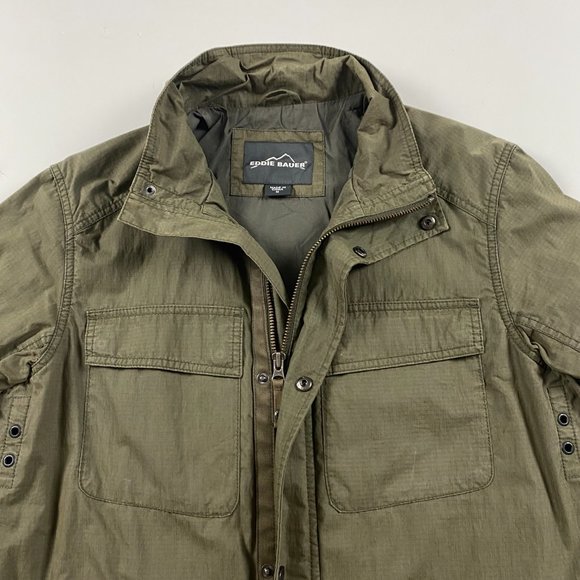 Eddie Bauer Travex Military Field Coat Jacket Men's Medium Cotton Army Green - Picture 7 of 15